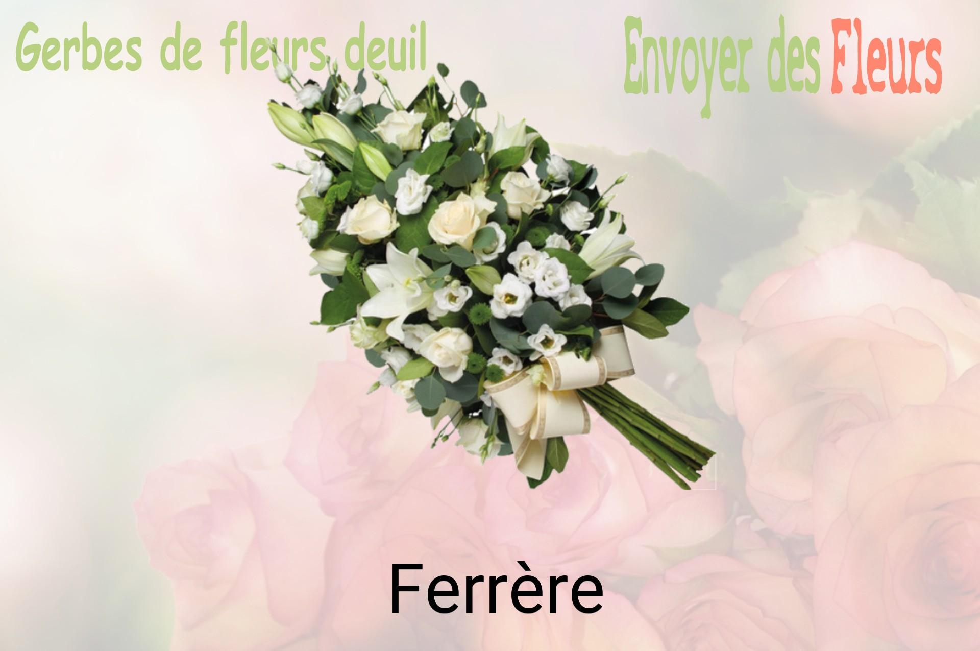 Gerbe de fleurs de deuil livrée à Ferrère